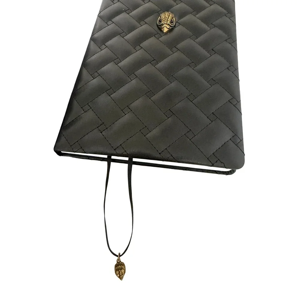 Kurt Geiger London Shoreditch Black Quilted Notebook Eagle Head Charm Journal